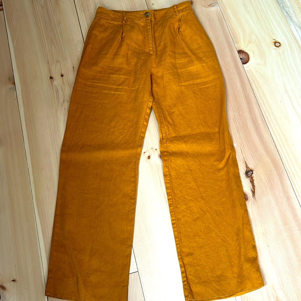Linen wide leg pant